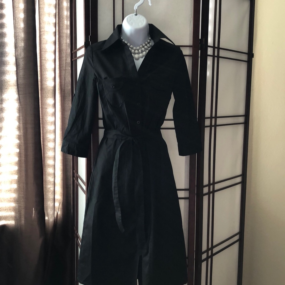 Forever 21 black button down shirt dress